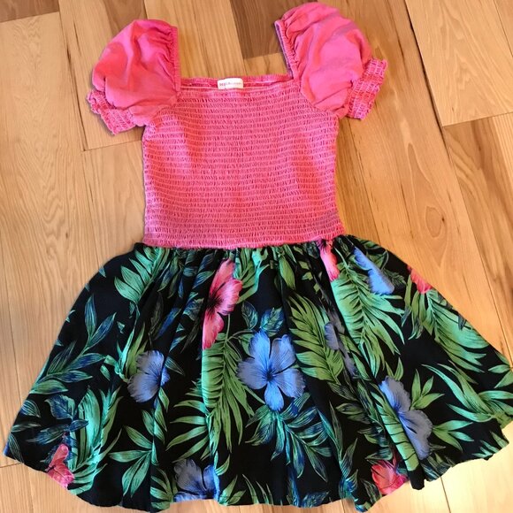 Handmade Party Dress Girls, Child's S-M: Upcycled Kids Clothes Swishy Ruffles - Picture 3 of 6